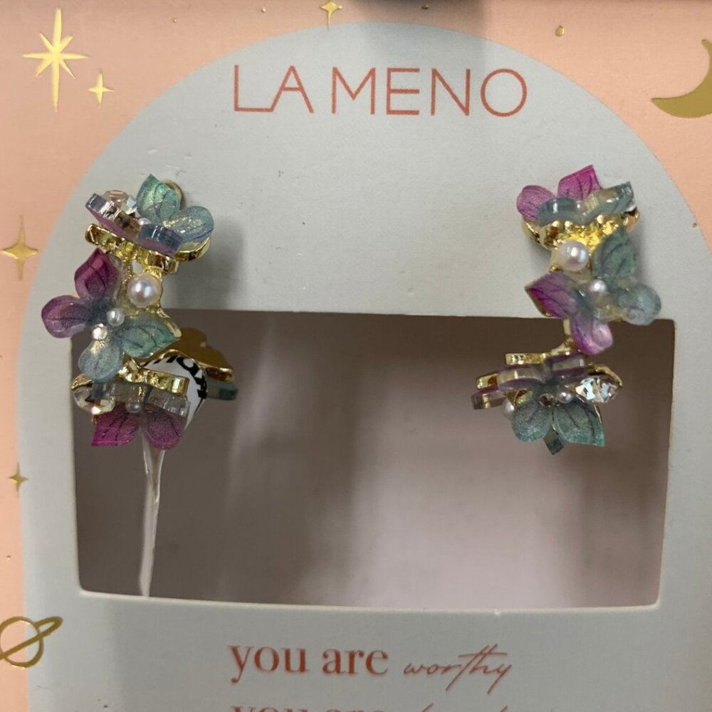 Butterfly and Flower Earrings Rainbow Color - Picture 6 of 6